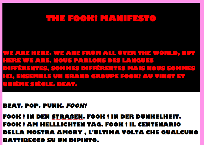 FOOK! Manifesto Art
